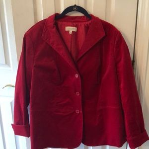 Red “velvet” blazer